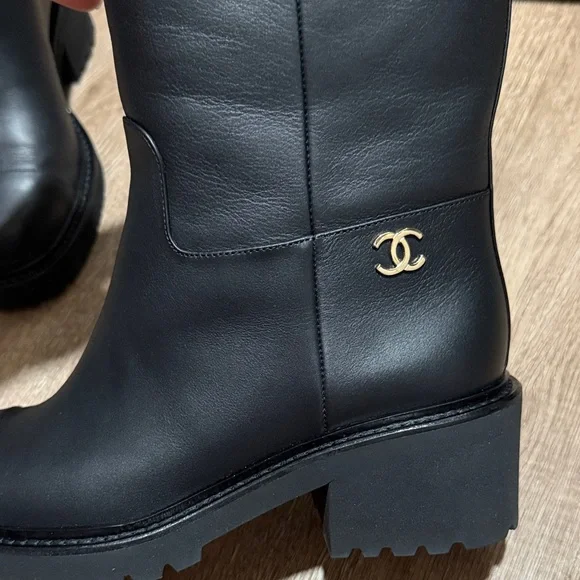 Chanel Black Leather Ankle Boots - Picture 8 of 11